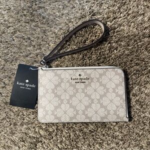 Kate Spade Beige Lucy Spade Flower Wristlet Wallet